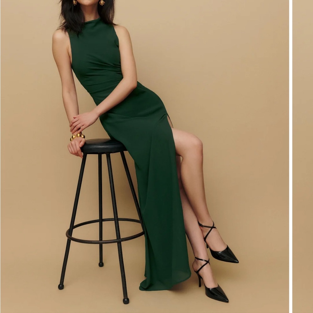 Reformation Forest Green Maxi Dress